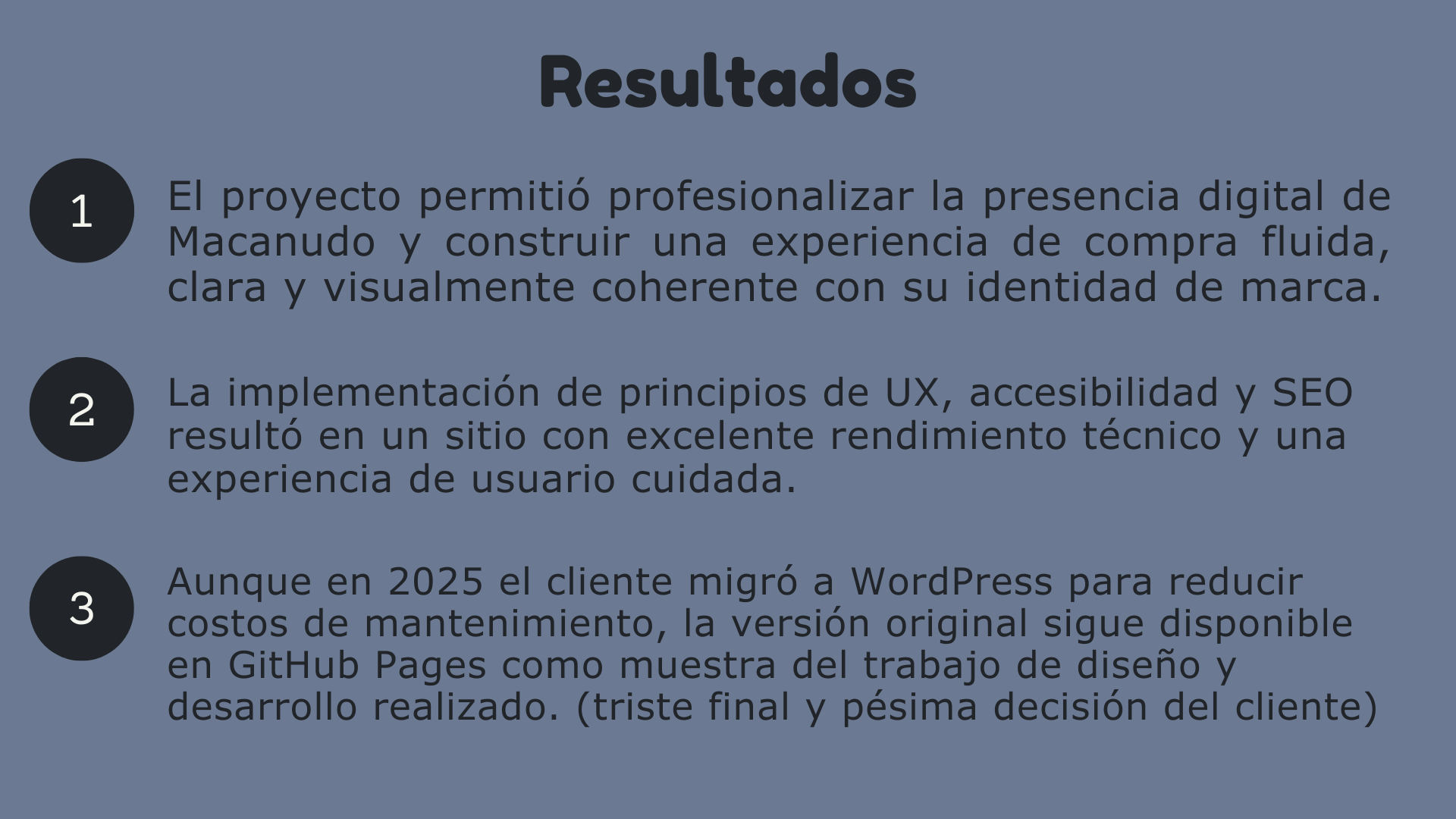 resultados del proyecto